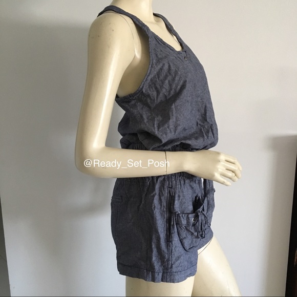Paris Blues sleeveless short romper w/pockets size medium - Picture 5 of 8